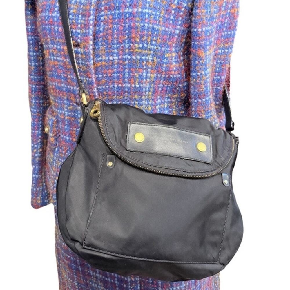 Marc by Marc Jacobs Nylon Foldover Crossbody Bag Black Compact City Travel Chic